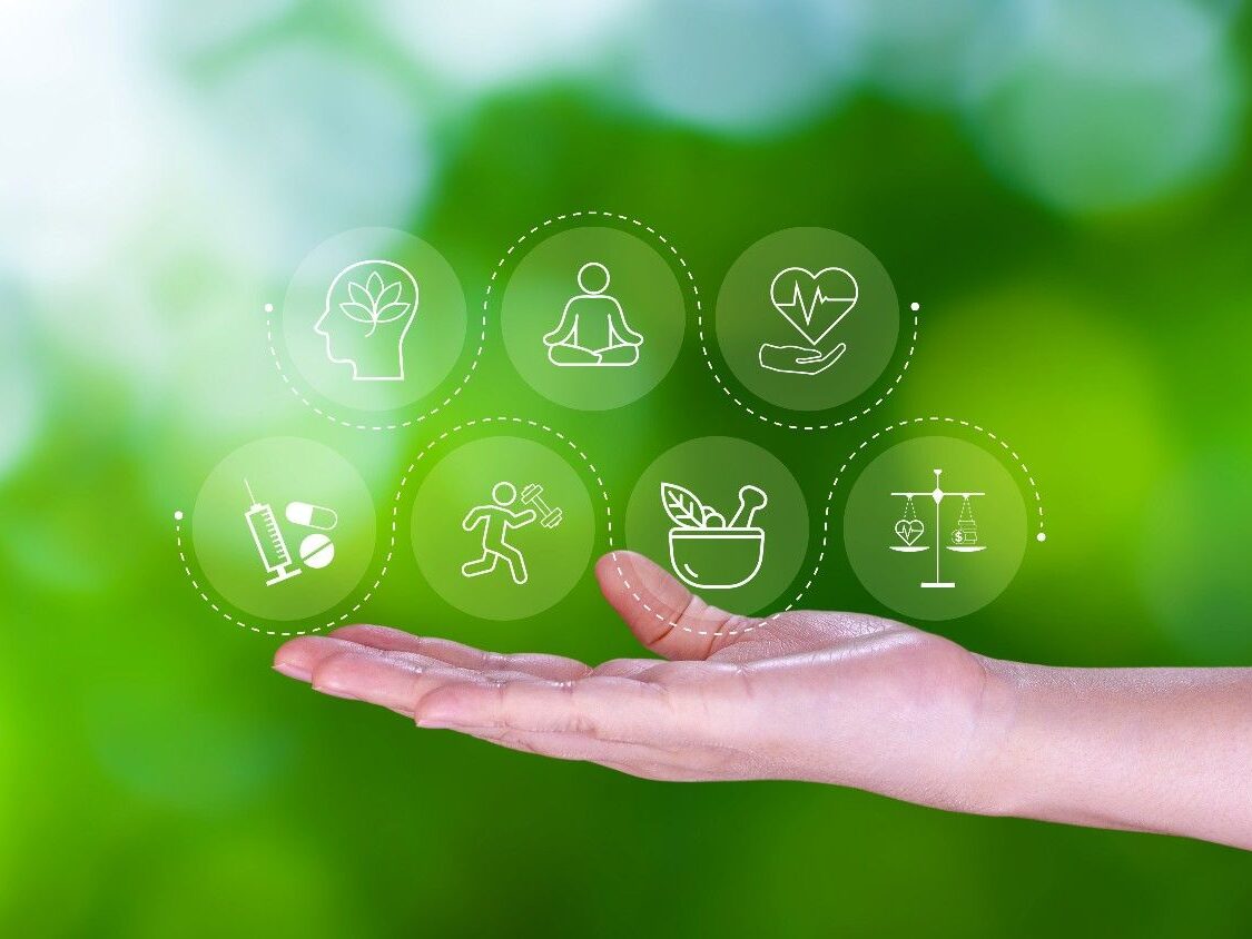 wellness longevity holistic concept health care including mental wellbeing fitness nutrition sleep relationships financial balance personal development balance (1)